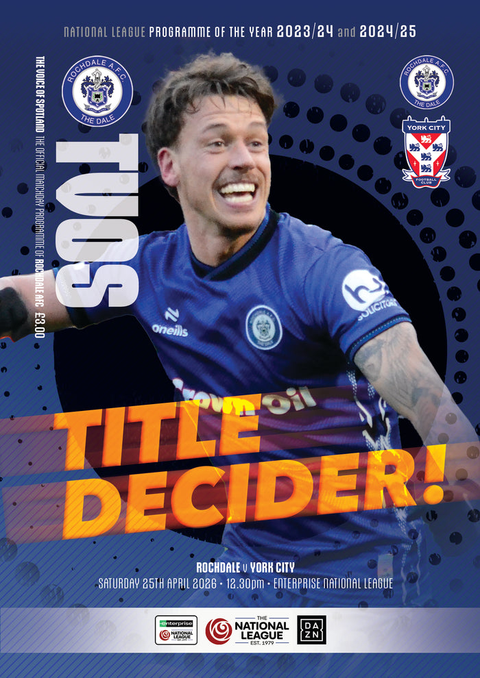 Rochdale v York City - Programme PLEASE READ DESCRIPTION