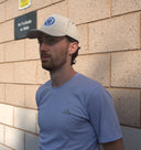Crest Cap Cream Navy Trim
