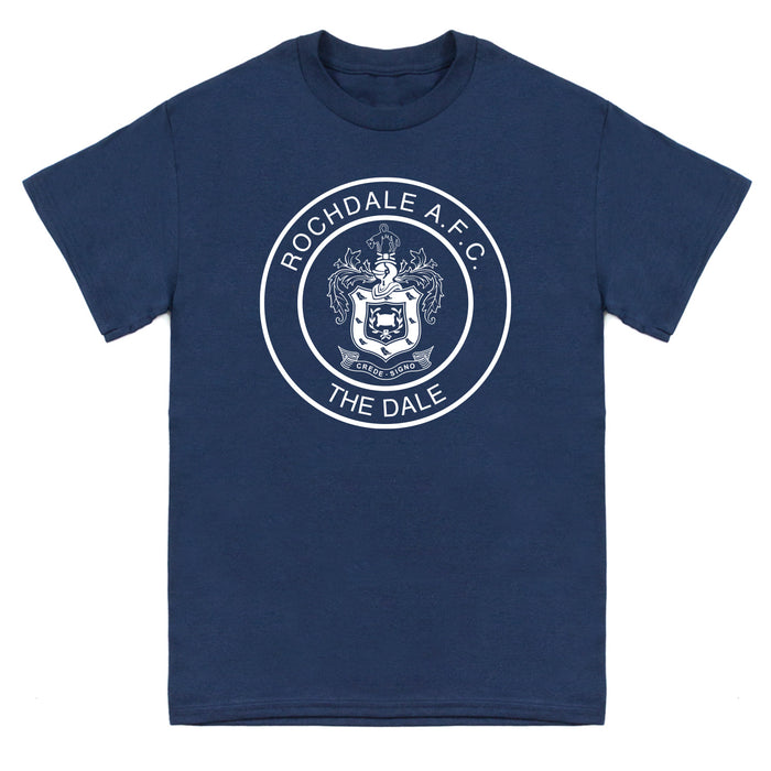 Rochdale Mono Crest T Shirt - Navy