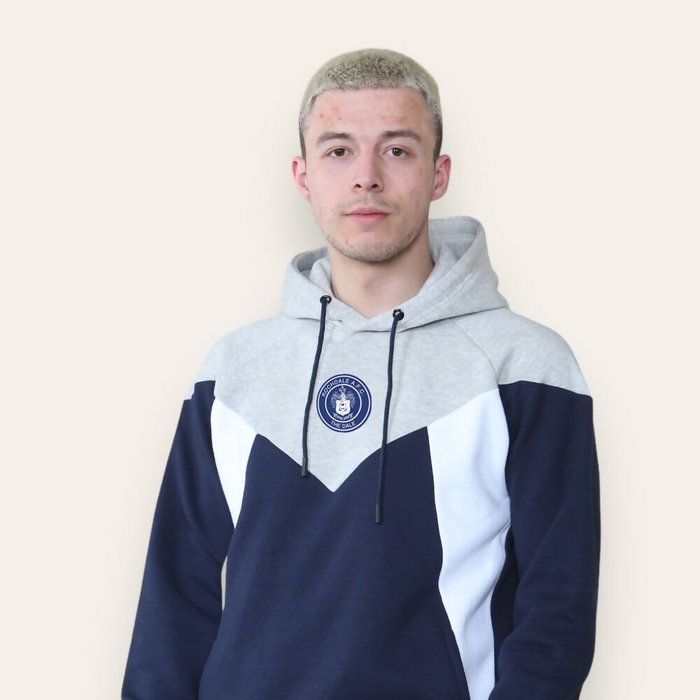 Rochdale Chevron Hoodie - Grey and Navy