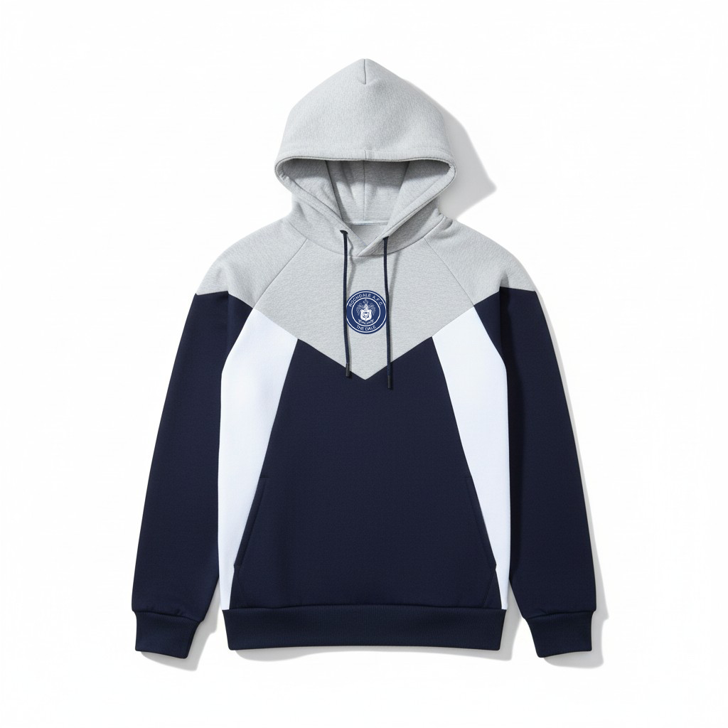 Rochdale Chevron Hoodie - Grey and Navy